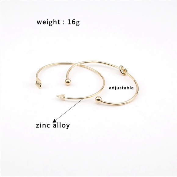 New 2 Piece Gold Bangle Bracelet Set - Picture 2 of 4